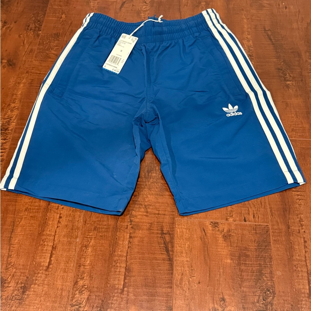 Adidas 3-Stripes Swim blue Size Small NWT swimwear shorts